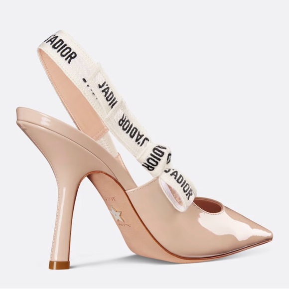 J'Adior Slingback Pump- Nude Patent Calfskin- size 38 - Picture 2 of 7